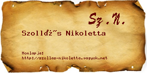 Szollás Nikoletta névjegykártya