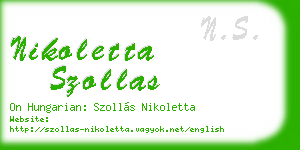 nikoletta szollas business card